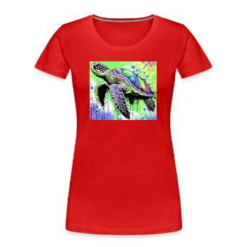 turtle - Women's Premium Organic T-Shirt - red - Front - Mia (176cm)