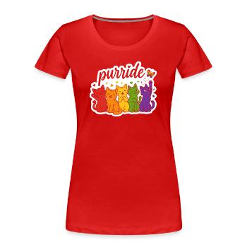 Purride Regenbogen Katzen Parade - Frauen Premium Bio T-Shirt - Rot - Vorne - Mia (176cm)