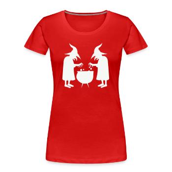 Des sorcières remuant des potions magiques - T-shirt bio Premium Femme - rouge - Devant - Mia (176cm)
