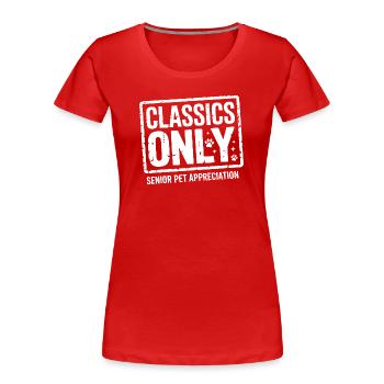 Nur Klassiker: Senior Pet Love - Frauen Premium Bio T-Shirt - Rot - Vorne - Mia (176cm)