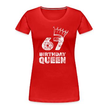 Birthday 67 - Women's Premium Organic T-Shirt - red - Front - Mia (176cm)