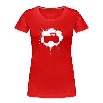 tracteur - T-shirt bio Premium Femme - rouge - Devant - Mia (176cm)