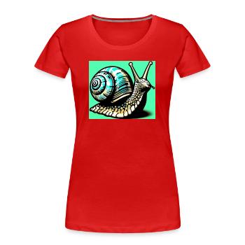 Escargot - T-shirt bio Premium Femme - rouge - Devant - Mia (176cm)