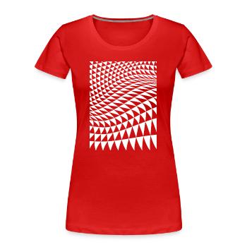 Déformation du triangle optique - T-shirt bio Premium Femme - rouge - Devant - Mia (176cm)