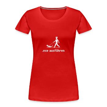 .exe ausführen ADMIN - Frauen Premium Bio T-Shirt - Rot - Vorne - Mia (176cm)