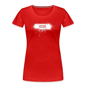 Party Haiti - Frauen Premium Bio T-Shirt - Rot - Vorne - Mia (176cm)