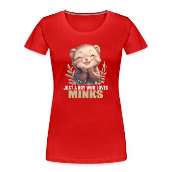 Mink Mink - Women's Premium Organic T-Shirt - red - Front - Mia (176cm)
