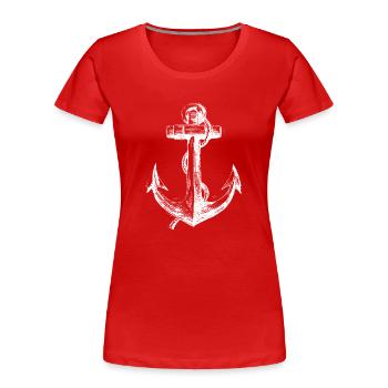 Anchor Rope Nautical Illustration - Women's Premium Organic T-Shirt - red - Front - Mia (176cm)