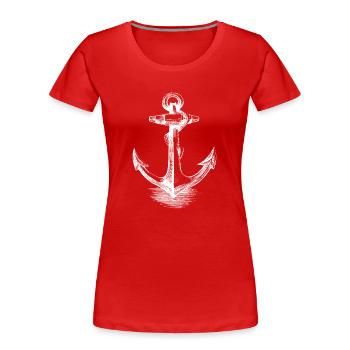Ankeremblem Nautische Silhouette - Frauen Premium Bio T-Shirt - Rot - Vorne - Mia (176cm)