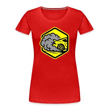 Car Gas Icon Car Racing - Women's Premium Organic T-Shirt - red - Front - Mia (176cm)