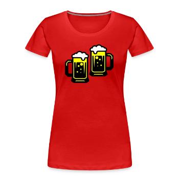 Bier Prost Symbol - Frauen Premium Bio T-Shirt - Rot - Vorne - Mia (176cm)