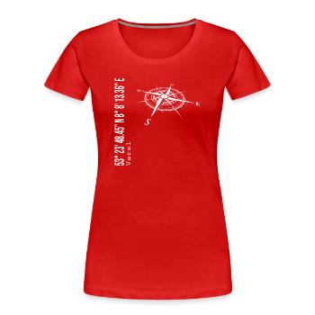 Varel - T-shirt bio Premium Femme - rouge - Devant - Mia (176cm)