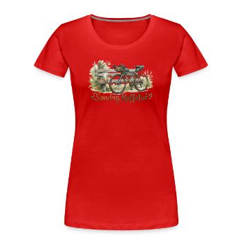 Søndag Kaffetur Watercolor Gravel Bike - Women's Premium Organic T-Shirt - red - Front - Mia (176cm)