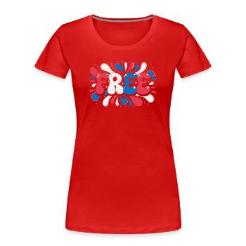 FREE Splash Tricolor - Women's Premium Organic T-Shirt - red - Front - Mia (176cm)