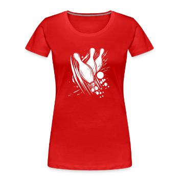 Bowling - T-shirt bio Premium Femme - rouge - Devant - Mia (176cm)