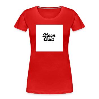 Mondkind-Himmelsschrift - Frauen Premium Bio T-Shirt - Rot - Vorne - Mia (176cm)