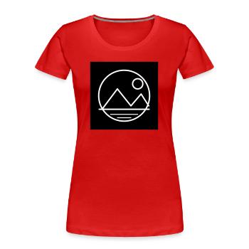Mond- und Berglandschaft - Frauen Premium Bio T-Shirt - Rot - Vorne - Mia (176cm)