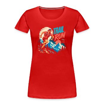 course sur sentier - T-shirt bio Premium Femme - rouge - Devant - Mia (176cm)