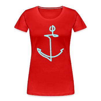 Capitaine de cadeau du bateau d’ancre - T-shirt bio Premium Femme - rouge - Devant - Mia (176cm)