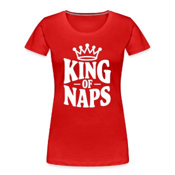 König der Nickerchen - Frauen Premium Bio T-Shirt - Rot - Vorne - Mia (176cm)