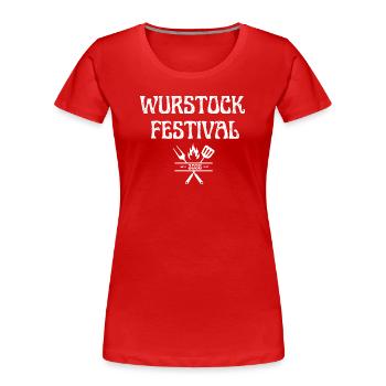 Wurstock Festival - Frauen Premium Bio T-Shirt - Rot - Vorne - Mia (176cm)
