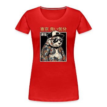 Japanischer Pandabär Mit Tattoos - Frauen Premium Bio T-Shirt - Rot - Vorne - Mia (176cm)