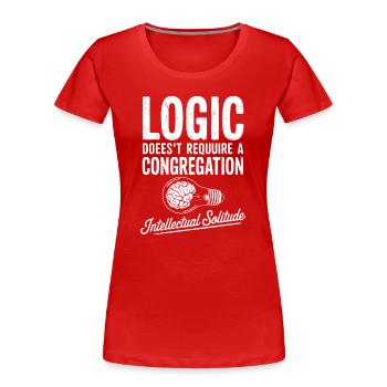 Intellektuelle Einsamkeit Glühbirne - Frauen Premium Bio T-Shirt - Rot - Vorne - Mia (176cm)