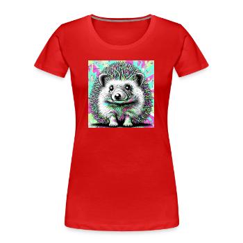 hérisson - T-shirt bio Premium Femme - rouge - Devant - Mia (176cm)