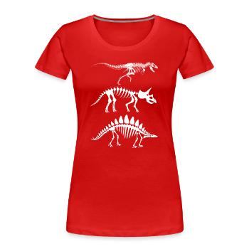Dinosaur Skeleton Vintage Fossil Design - Women's Premium Organic T-Shirt - red - Front - Mia (176cm)