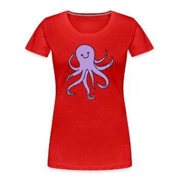 Charme de pieuvre violette - T-shirt bio Premium Femme - rouge - Devant - Mia (176cm)