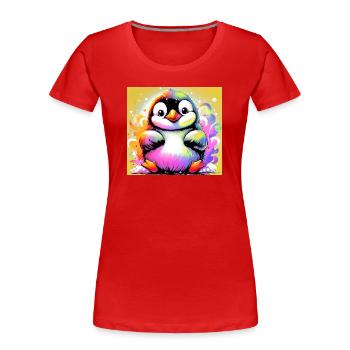penguin - Women's Premium Organic T-Shirt - red - Front - Mia (176cm)