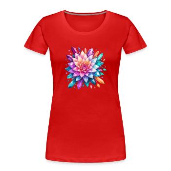 Crystal Rose Color Explosion - Women's Premium Organic T-Shirt - red - Front - Mia (176cm)