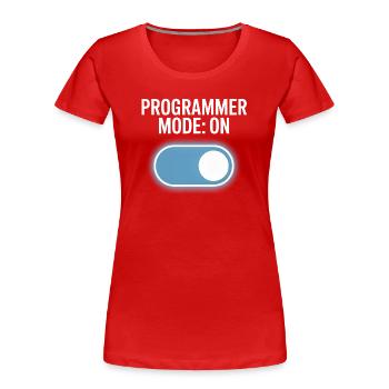Programmeurs – Développeurs de programmation et informaticiens - T-shirt bio Premium Femme - rouge - Devant - Mia (176cm)