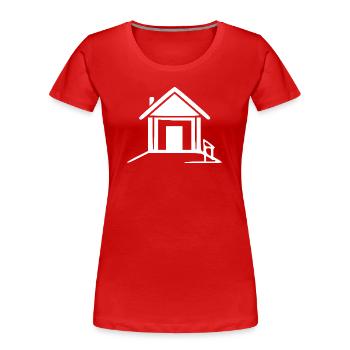 white house t-shirt gift builder gifts - Women's Premium Organic T-Shirt - red - Front - Mia (176cm)