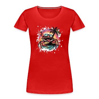 Krebs Krabbe Sommer Urlaub - Frauen Premium Bio T-Shirt - Rot - Vorne - Mia (176cm)