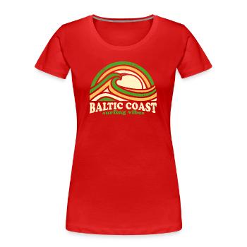 Baltic Coast Surf Design – Retro Green - Women's Premium Organic T-Shirt - red - Front - Mia (176cm)