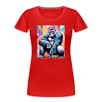 gorille - T-shirt bio Premium Femme - rouge - Devant - Mia (176cm)