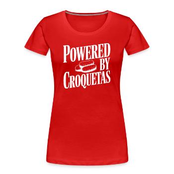 Angetrieben von Croquetas - Frauen Premium Bio T-Shirt - Rot - Vorne - Mia (176cm)