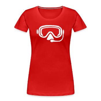 Taucherbrille tauchen Taucher Geschenk - Frauen Premium Bio T-Shirt - Rot - Vorne - Mia (176cm)