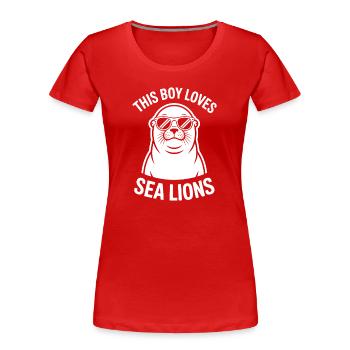 Paroles du Lion de Mer Cadeau drôle du Lion de mer - T-shirt bio Premium Femme - rouge - Devant - Mia (176cm)