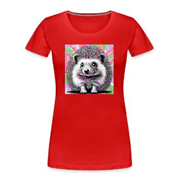 hérisson - T-shirt bio Premium Femme - rouge - Devant - Mia (176cm)