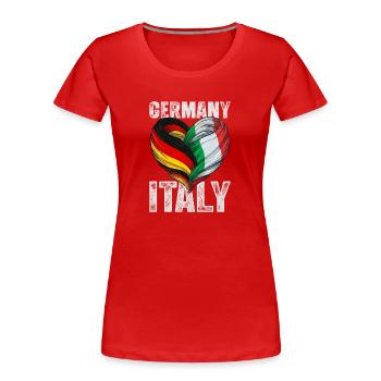 Heart of Germany and Italy - Women's Premium Organic T-Shirt - red - Front - Mia (176cm)