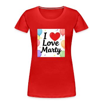 Ich liebe Marty Balloons - Frauen Premium Bio T-Shirt - Rot - Vorne - Mia (176cm)