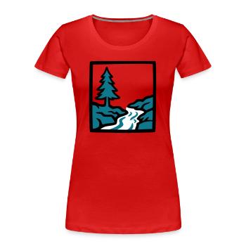 River Forest Nature Logo - Women's Premium Organic T-Shirt - red - Front - Mia (176cm)