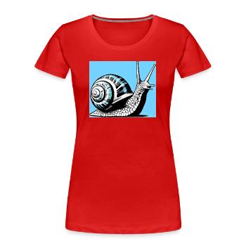 Escargot - T-shirt bio Premium Femme - rouge - Devant - Mia (176cm)