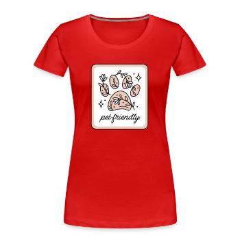 Pet friendly - Women's Premium Organic T-Shirt - red - Front - Mia (176cm)