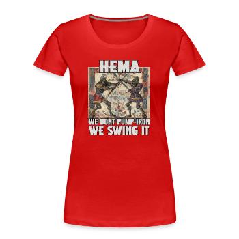 HEMA Champion Medieval Armour and Combat - Women's Premium Organic T-Shirt - red - Front - Mia (176cm)