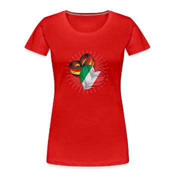 Friendship between the flags of Germany - Women's Premium Organic T-Shirt - red - Front - Mia (176cm)