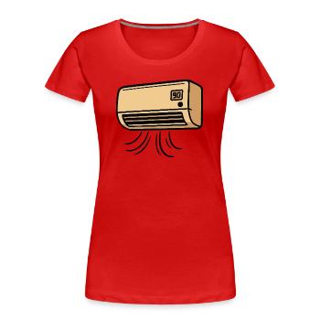 AC retro cartoon with paws - Women's Premium Organic T-Shirt - red - Front - Mia (176cm)