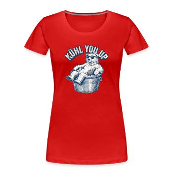 Cooler Eisbär Kühlt - Frauen Premium Bio T-Shirt - Rot - Vorne - Mia (176cm)